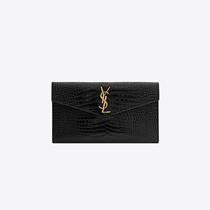 ysl saint laurent uptown grain de poudre leather envelope clutch bag